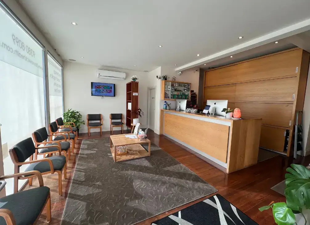 The reception room at the Brunswick West podiatry clinic